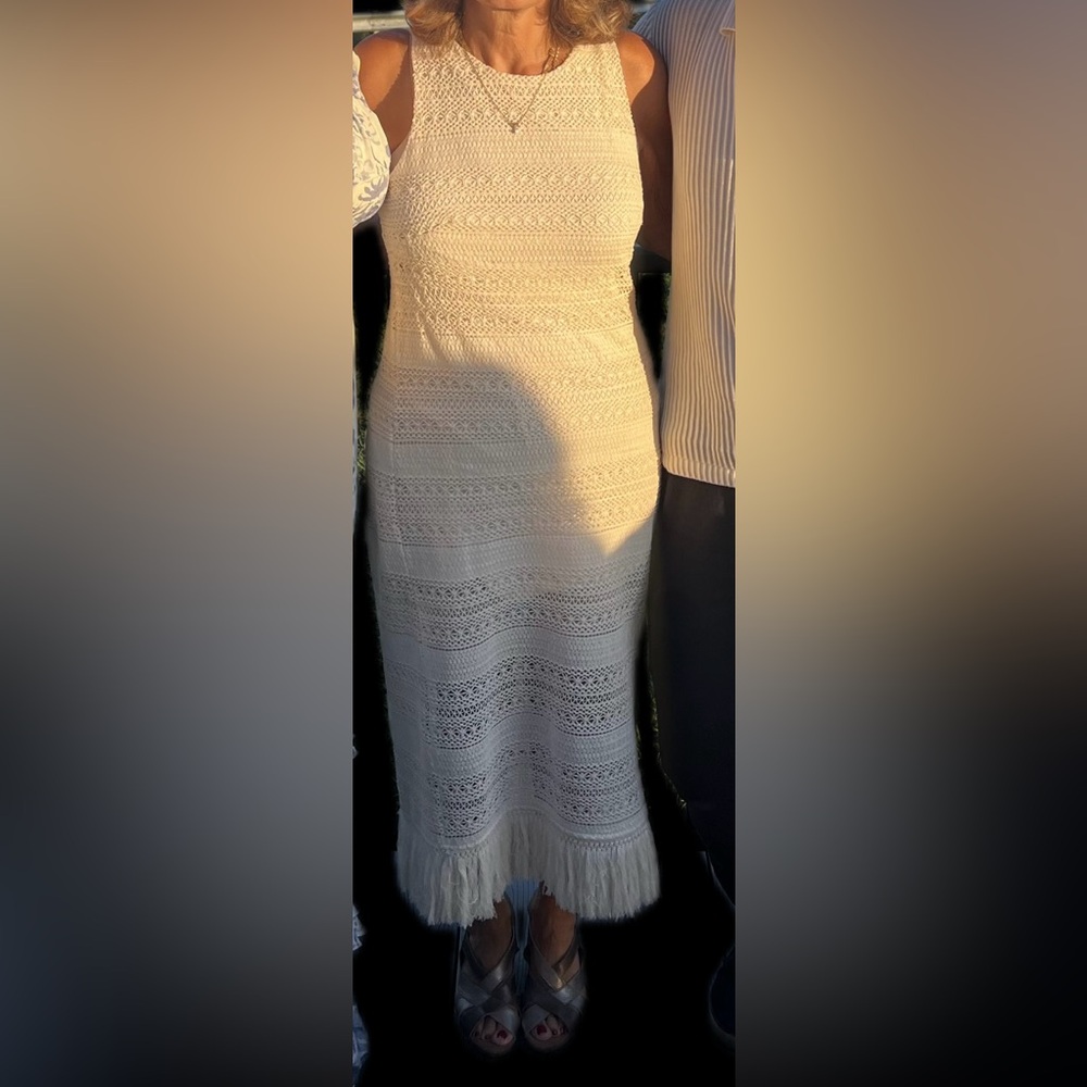Elegant Cream Sleeveless Dress